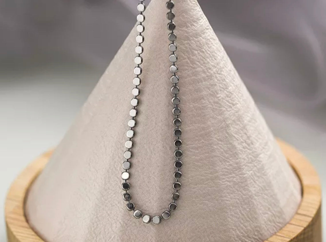 Silver Bead necklace/choker