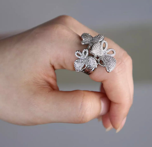 Triple Pave Butterfly Ring