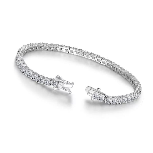 Cubic Zirconia Tennis Bracelet (Heart & Arrow Cut)