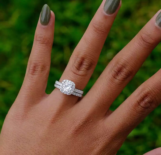 Cushion Halo Bridal Set