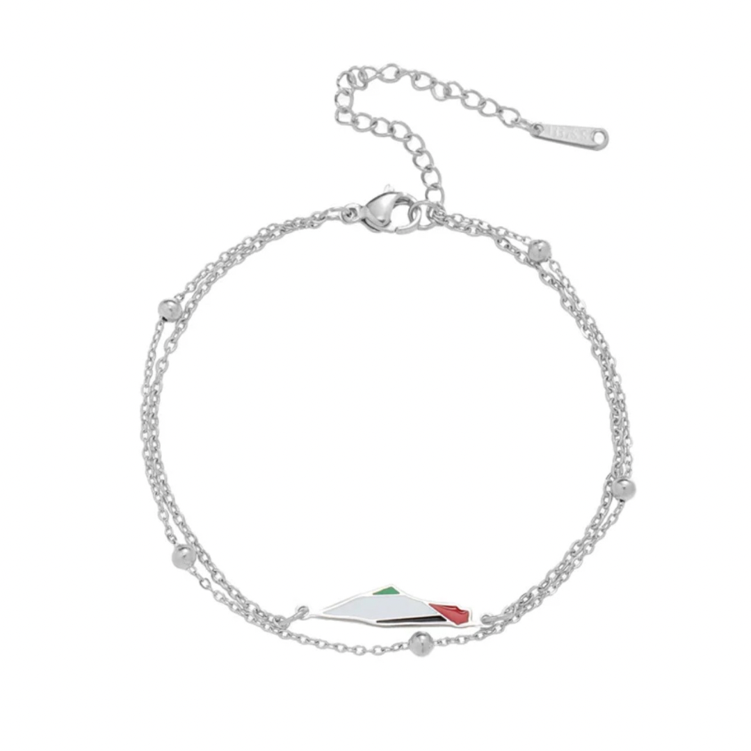 Silver Double Strand Palestine Bracelet