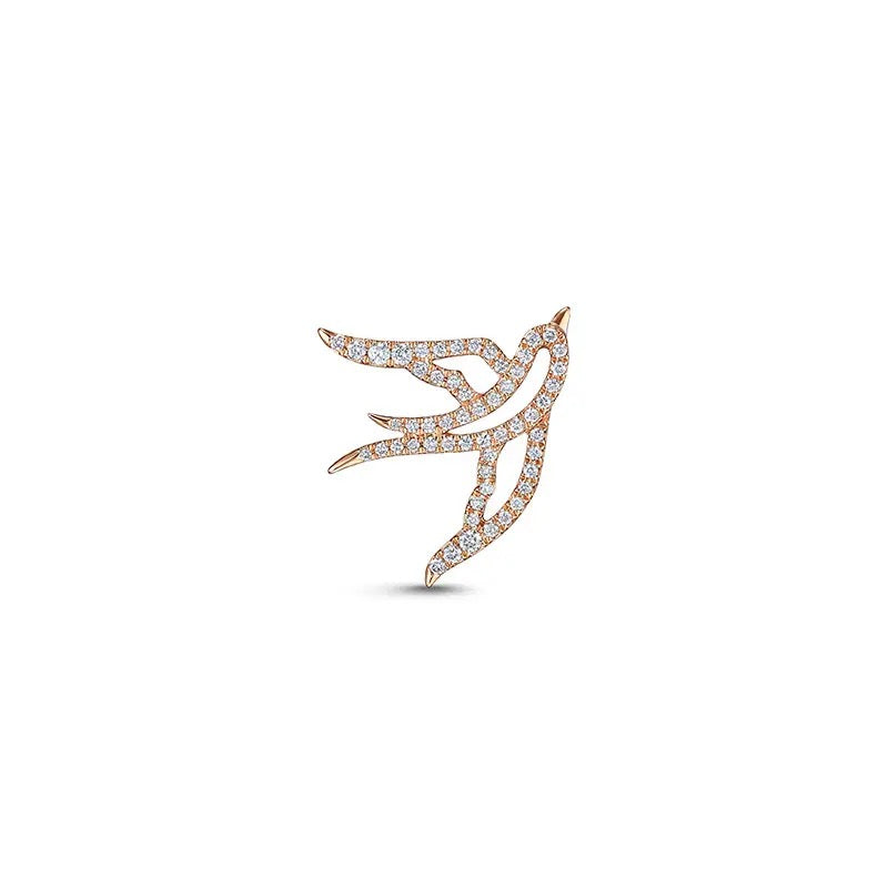 Rose Gold Swallow Pave Necklace