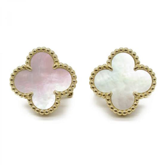 Gold & Pearl Clover Clip On Earring (925)