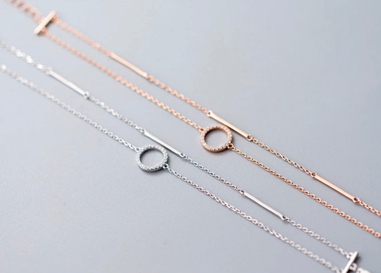 Silver Double Strand Circle of Life Bracelet