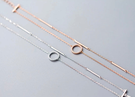 Silver Double Strand Circle of Life Bracelet