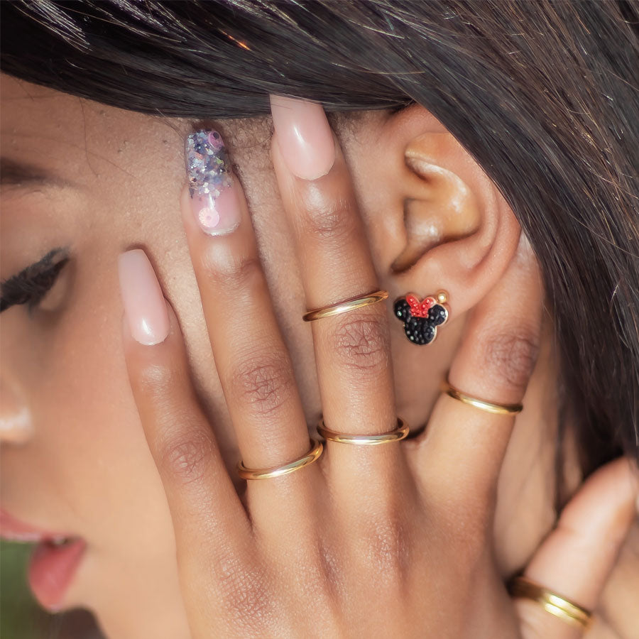 Sweetheart Minnie Earring - Black & Red