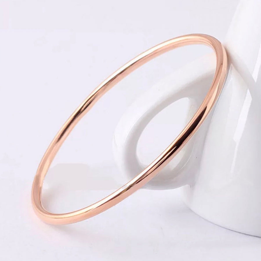 Domed Rose Gold Bangle