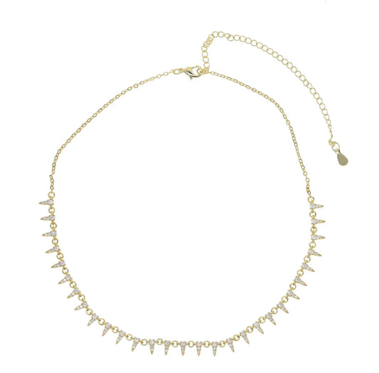 Gold Vintage Pave Point Necklace