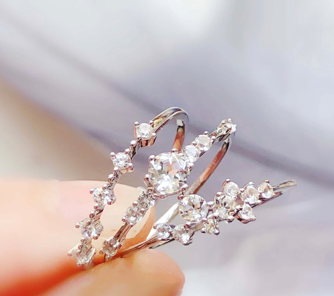 Silver Scattered Stack Ring