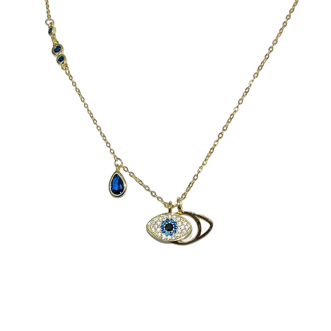 Gold Arabian Night Evil Eye Necklace (925)