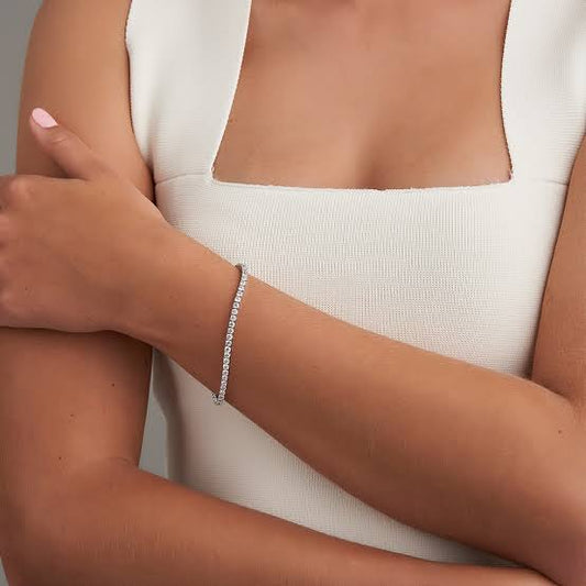 White Lab Sapphire Tennis Bracelet