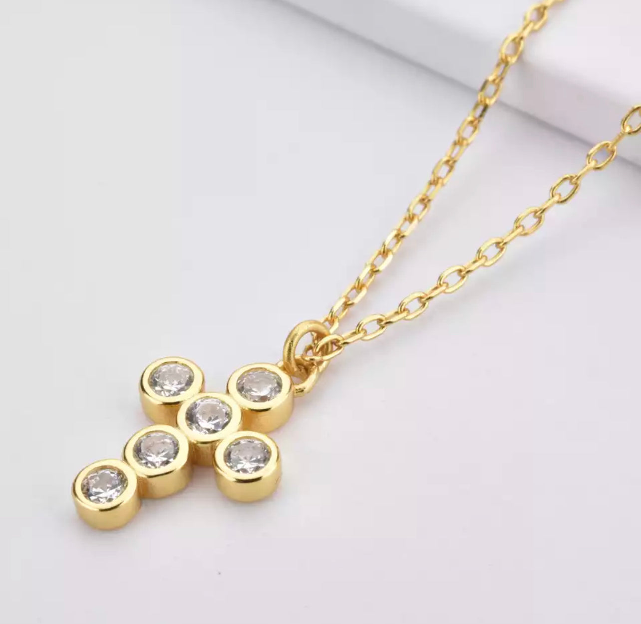 Gold Sicily Cross Necklace