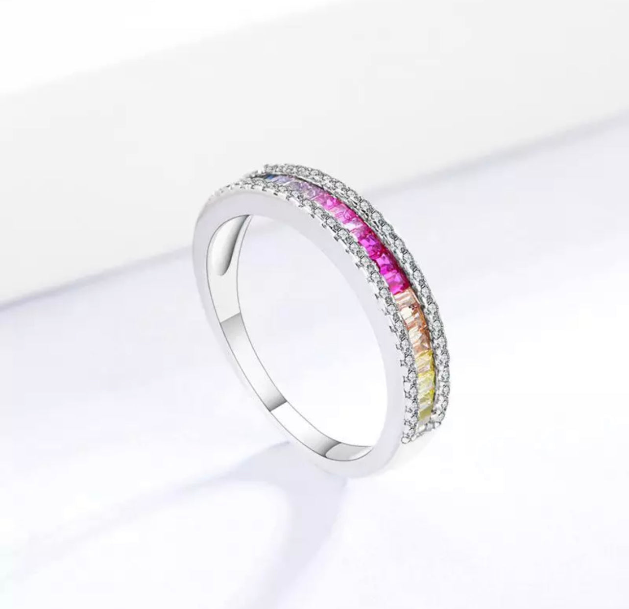 Candy Baguette Rainbow Strip Ring