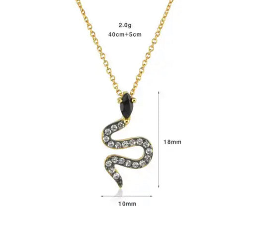 Ebony Serpentine Pave Necklace (925)