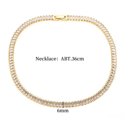 Gold Baguette Bridal Set