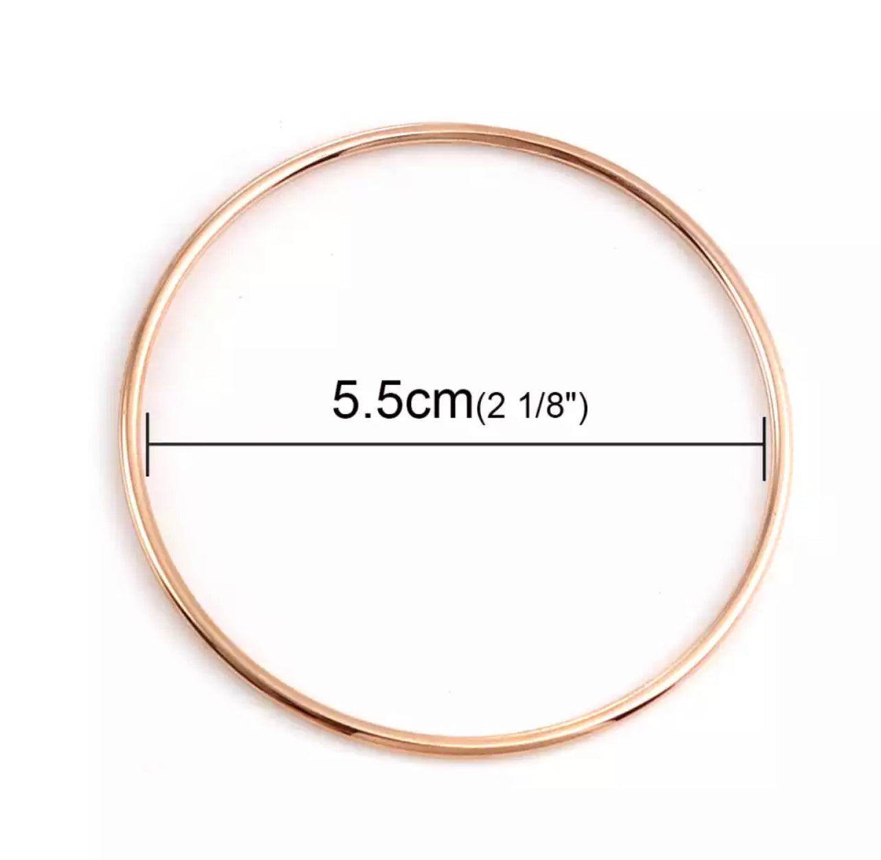 Girls Set of 2 Rose Gold Dome Bangles