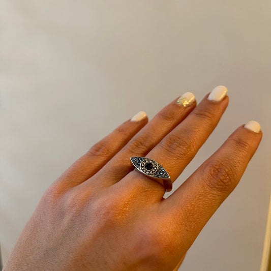 Silver Evil Eye Ring