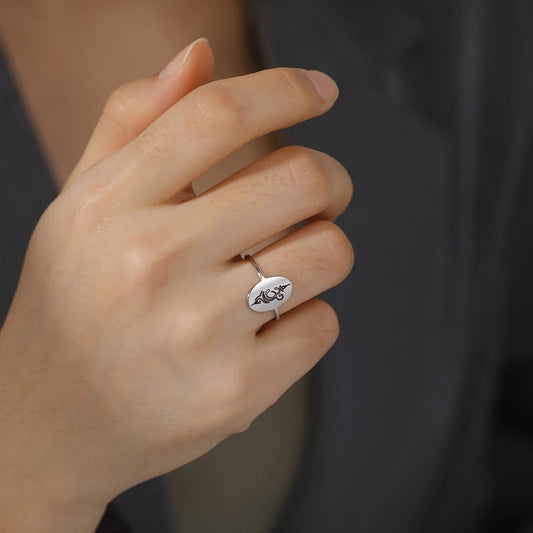 Silver Amulet Aum Ring