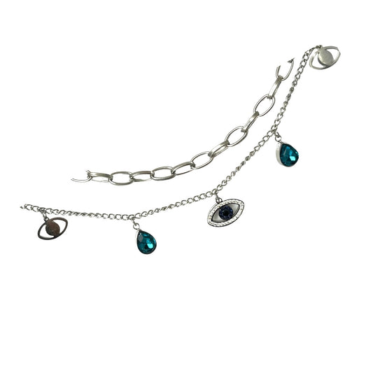 Silver Evil Eye Charm Bracelet