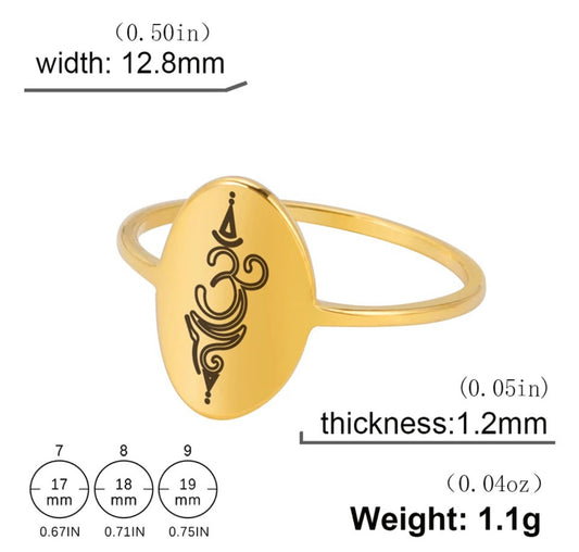 Gold Amulet Aum Ring