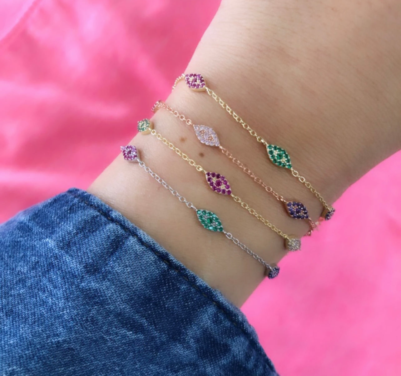 Rainbow Evil Eye Bracelet