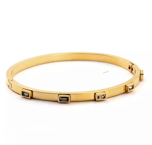 Metallic New York Baguette Bangle 4mm