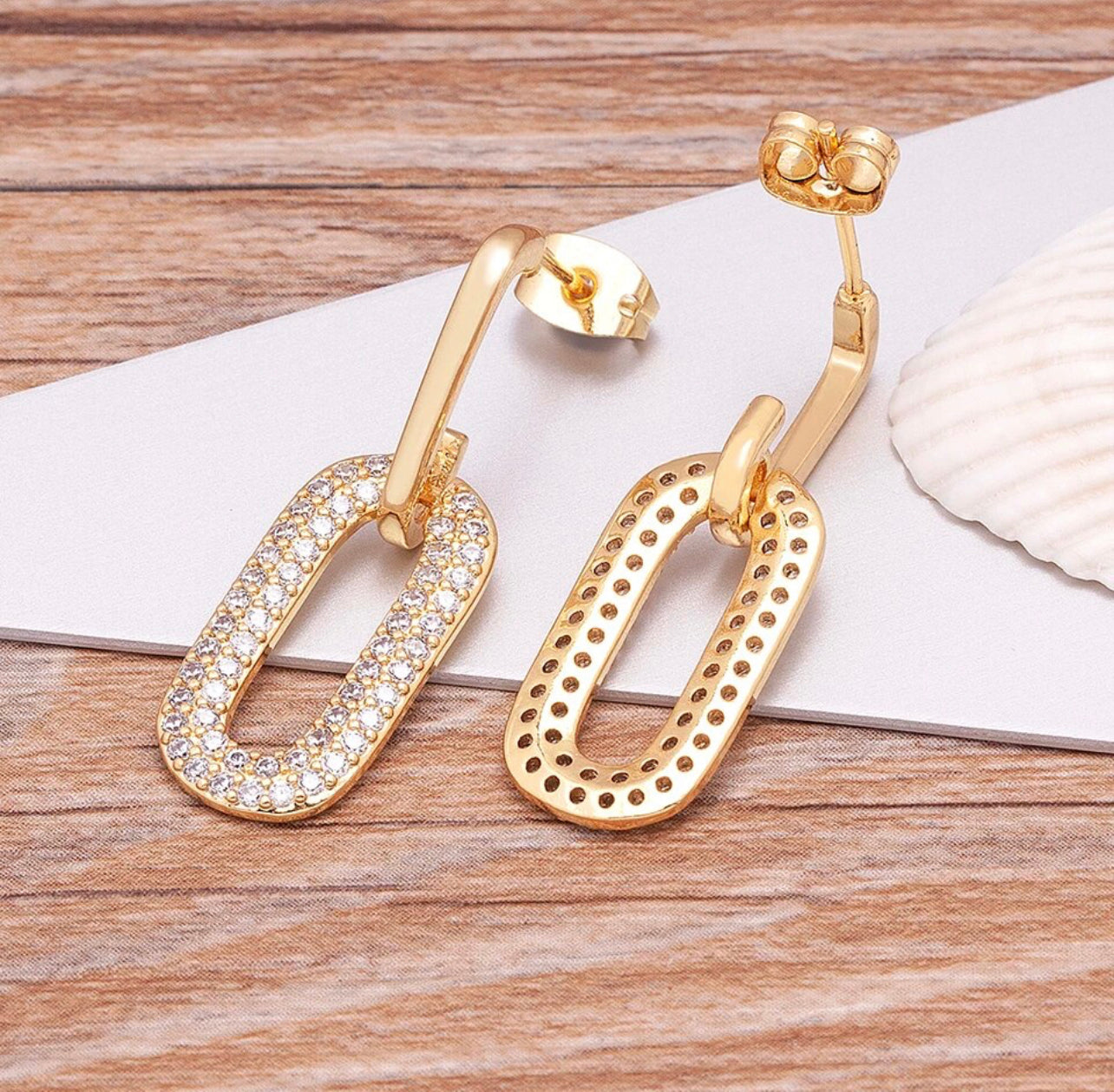 Gold Venice Pave Drop