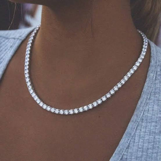 Silver Invisilink Tennis Necklace (4mm)