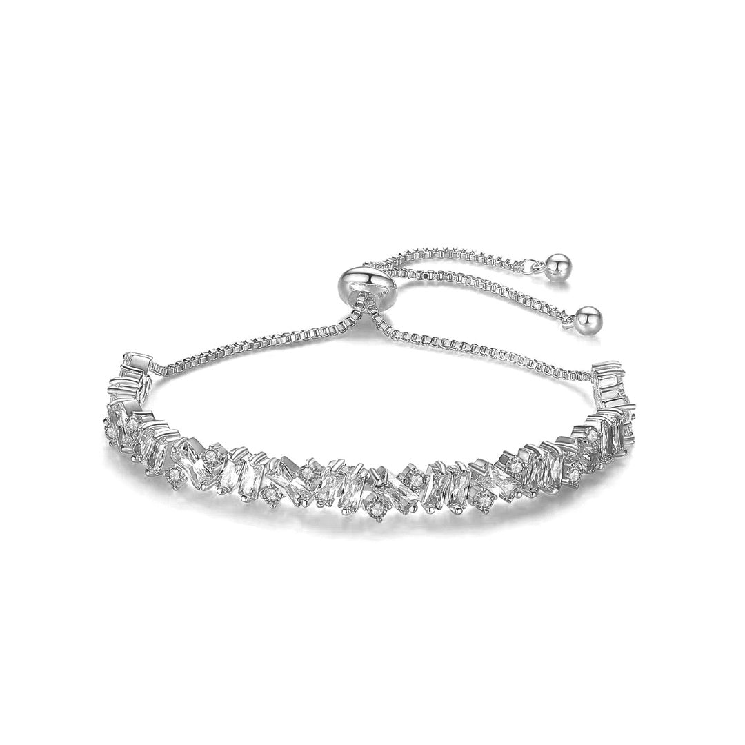 Silver Super Glam Baguette Bracelet (Mix Metal)