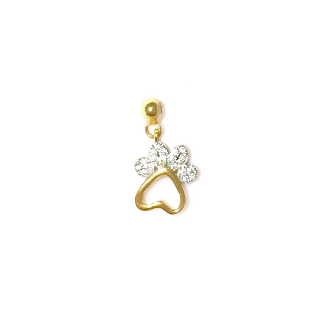 Elite Series Gold Two Tone Paw Pave NSCD Charm (925, Vermeil)