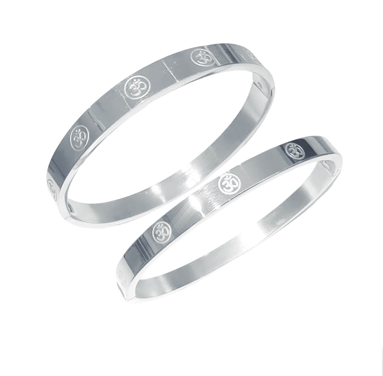 Silver Aum Waterproof Bangle (6mm, 8mm)