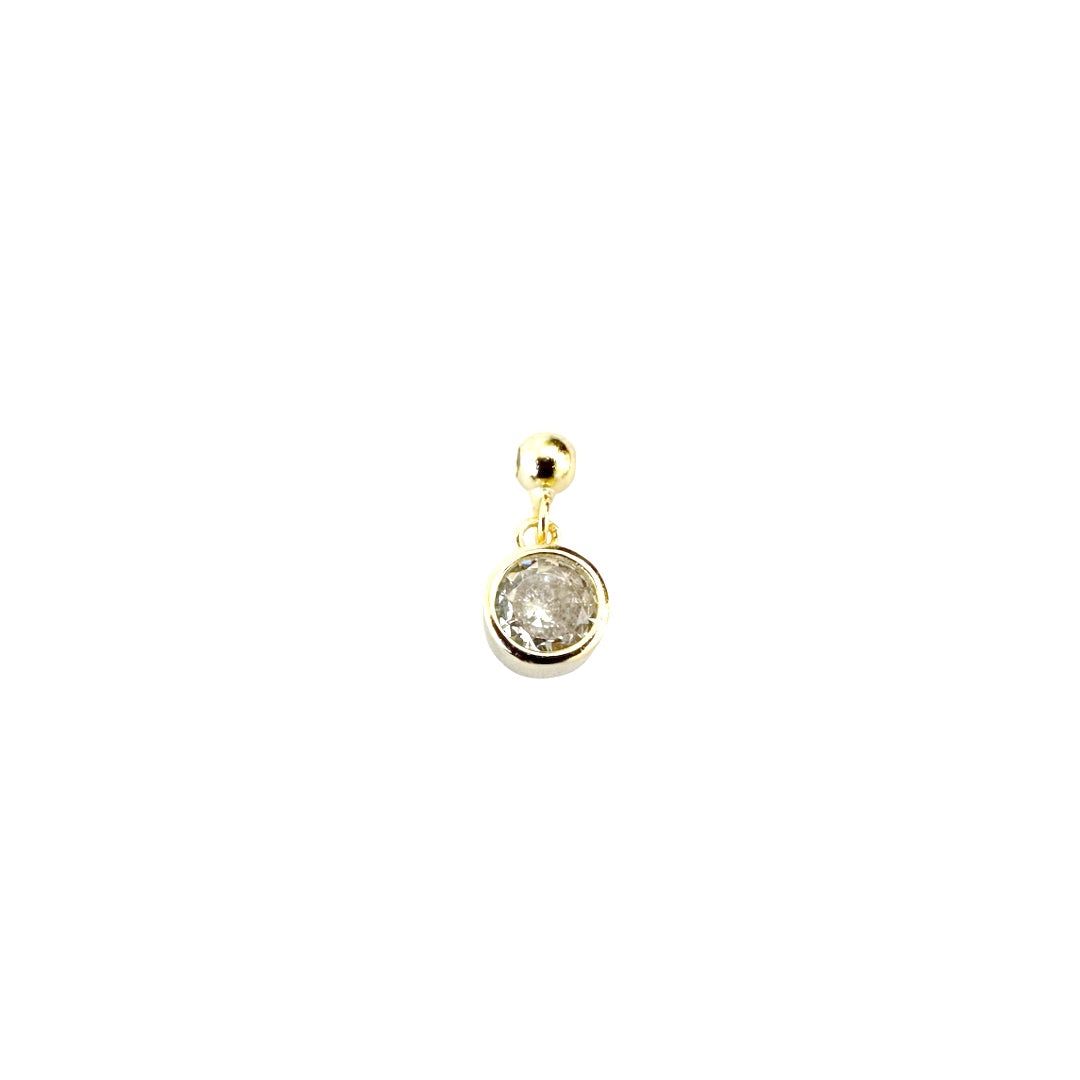 Elite Series Gold Bezel Cubic Charm (925,Vermeil)