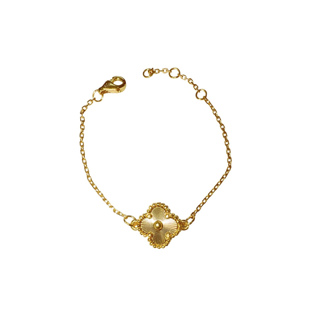 Gold Clover Laser Cut Baby Bracelet (925, 18k Vermeil)