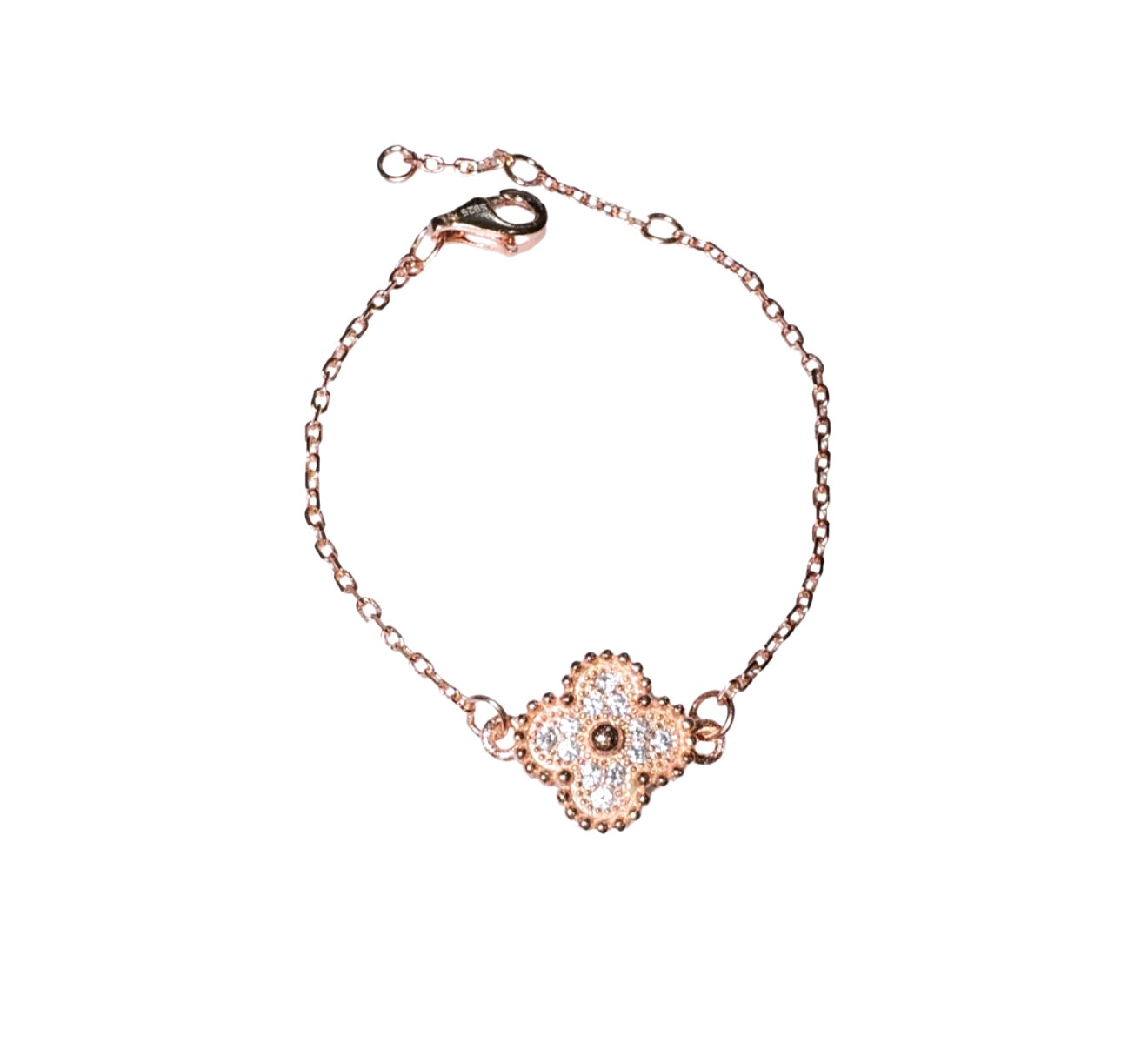 Rose Gold NSCD Baby Clover Bracelet (925, 18k Vermeil)