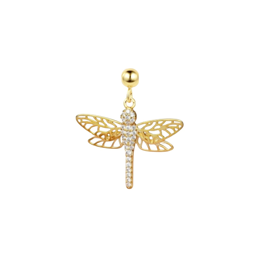 Elite Series Gold Dragonfly Pave NSCD Charm (925, Vermeil)
