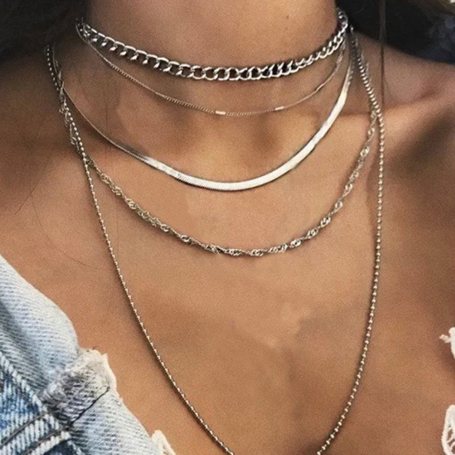 Five Layer Gold/Silver Necklace