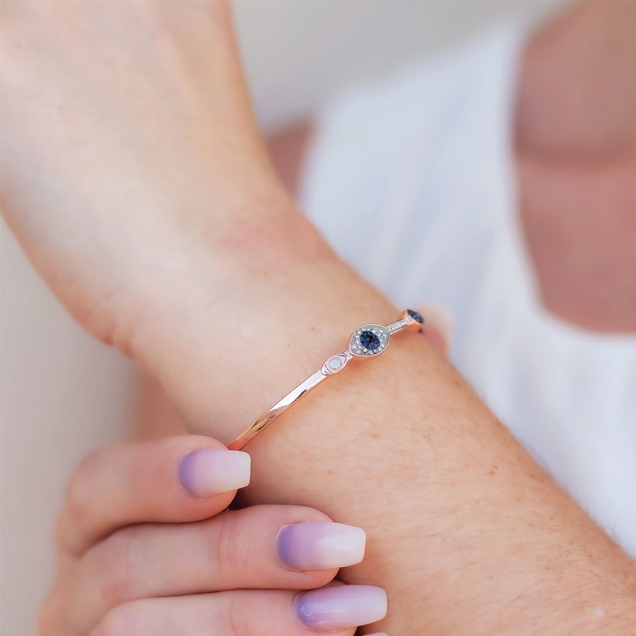 Glitter Evil Eye Bangle
