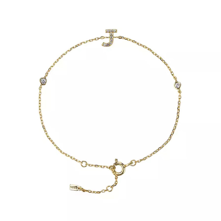 Gold Petite Initial Bracelet
