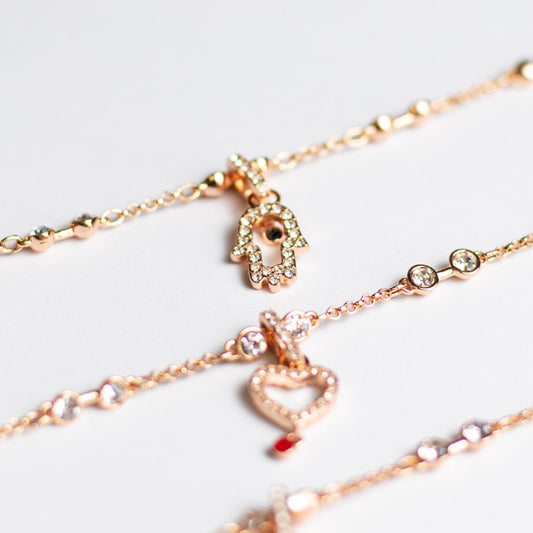Clip on Rose Gold Hamsa Hand Charm