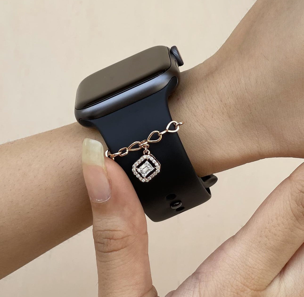 Luxe Emerald Charm Dangle (Rose, Silver, Gold)