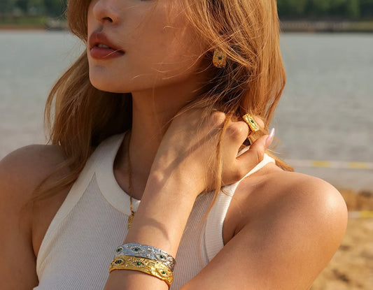 Gladiator Evil Eye Cuff (Stainless Steel)