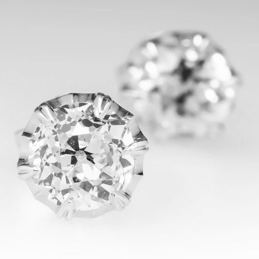 Artisan Moissanite Solitaire Earring (6.5mm, 925, 1 Carat, 2TCW)