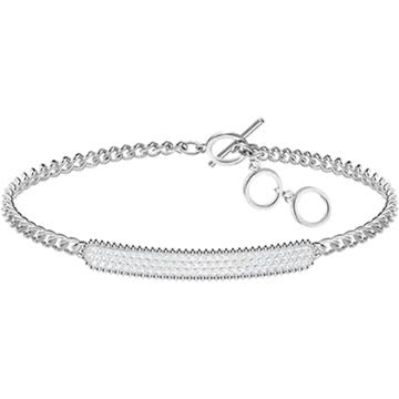 Silver Pave Bar Chic Life Bracelet (Mix Metal)