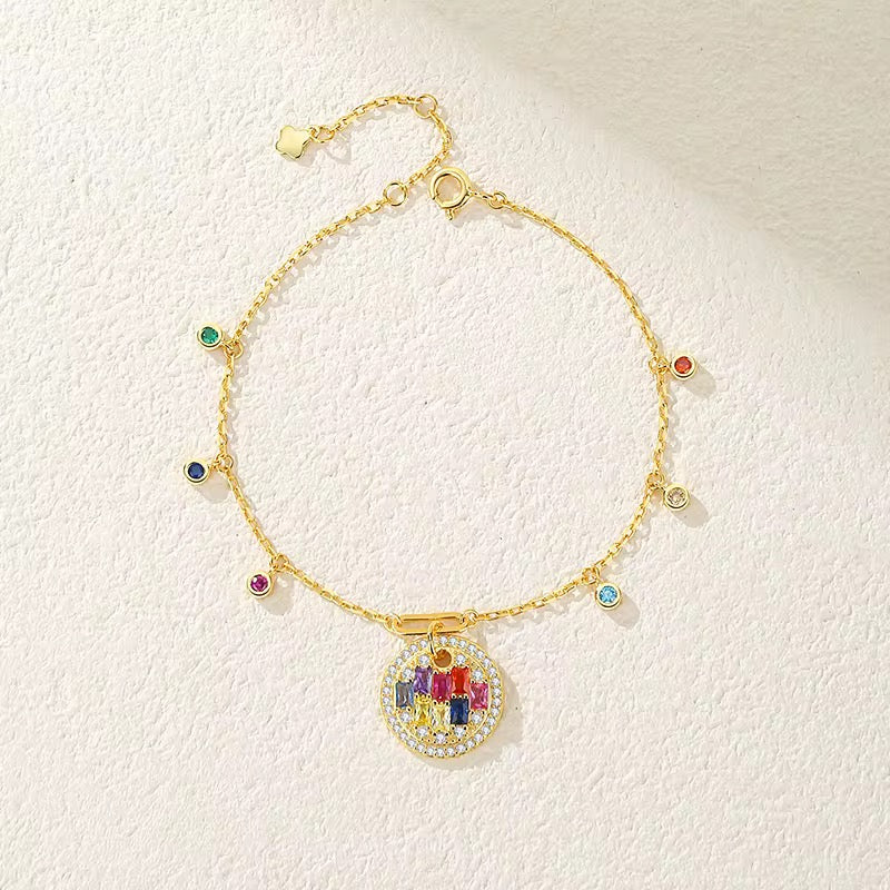 Gold Chakra Charm Bracelet (925, Vermeil)