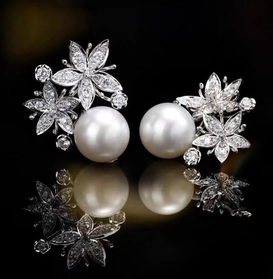 Katherine Pearl Earring (Silver, Pink, Green)