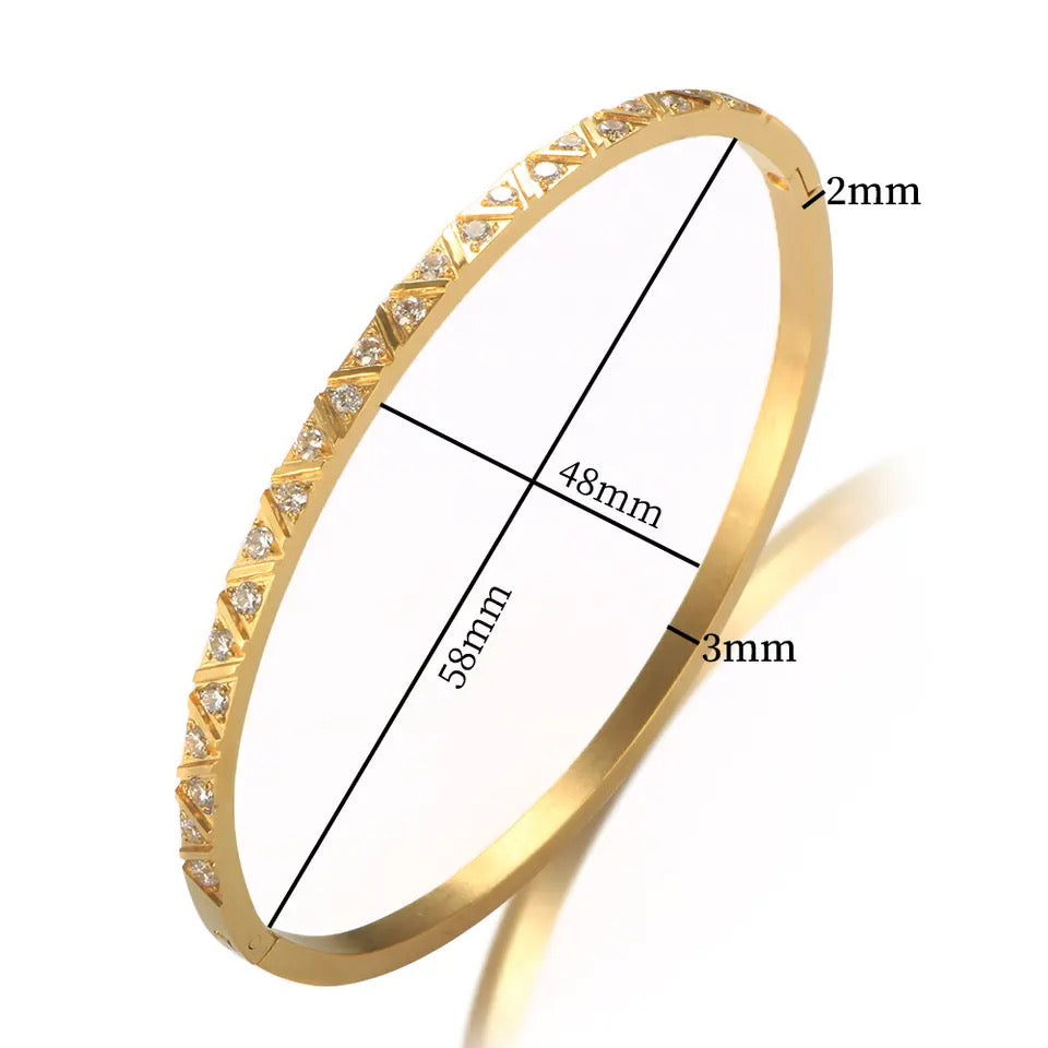 Gold Aztec Waterproof Bangle (Stainless Steel)