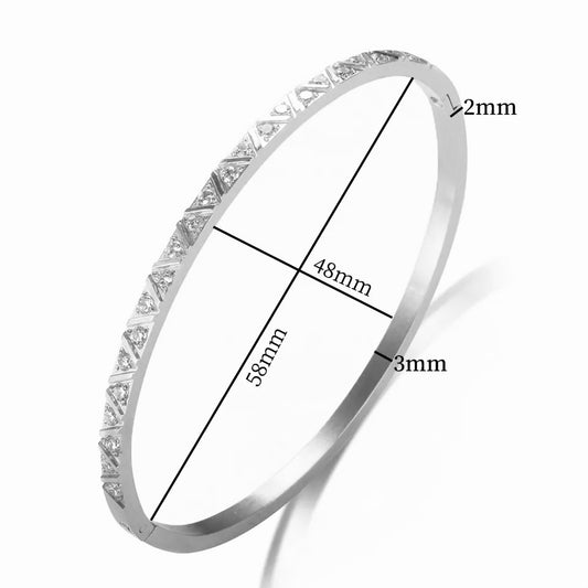 Silver Waterproof Aztec Bangle (Stainless Steel)