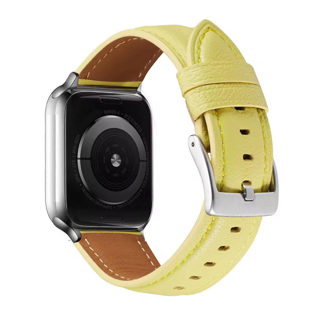 Pastel Yellow Goatskin Leather Apple Watchstrap (38/40/41mm)