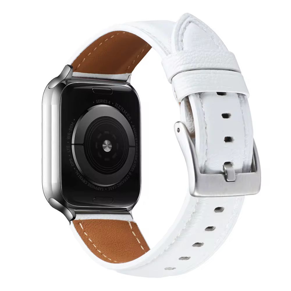 White Goatskin Leather Apple Watchstrap (38/40/41mm)