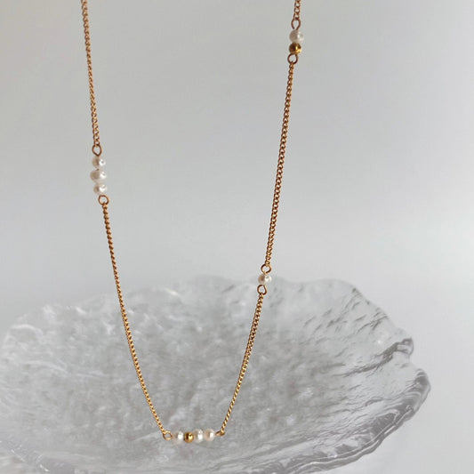 Gold Shelley Anne Pearl Necklace Set